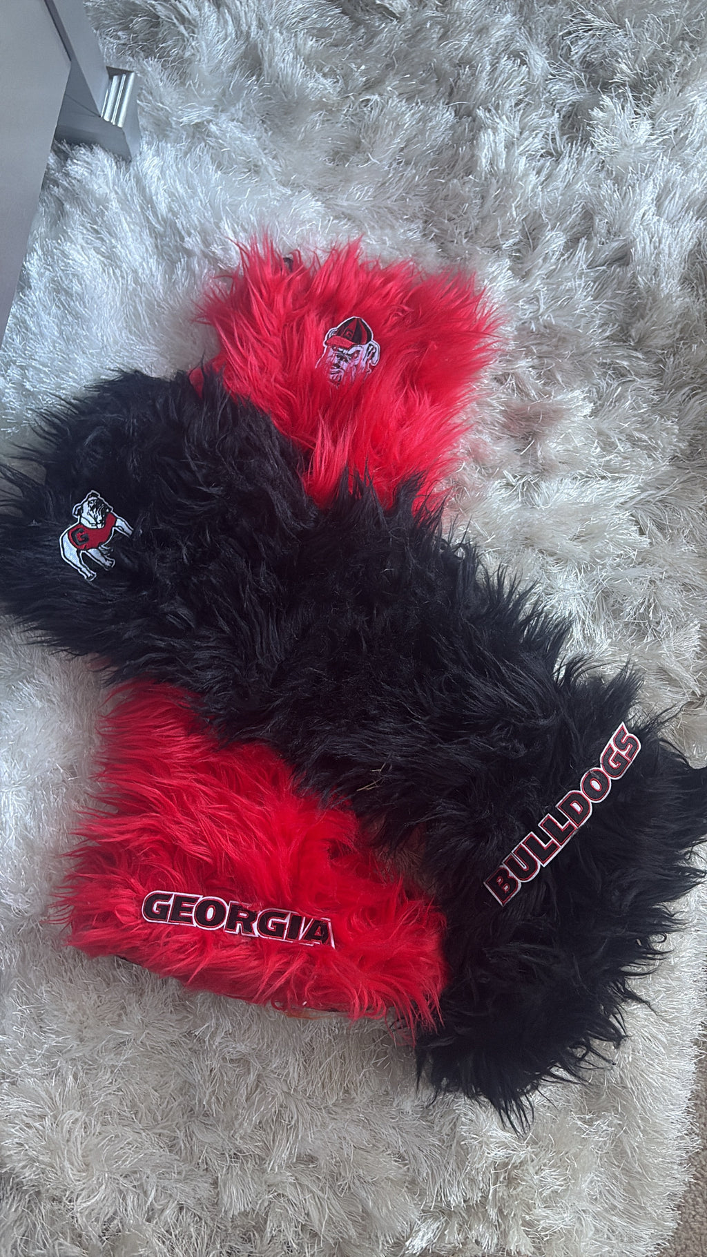Long fur boots over the knee