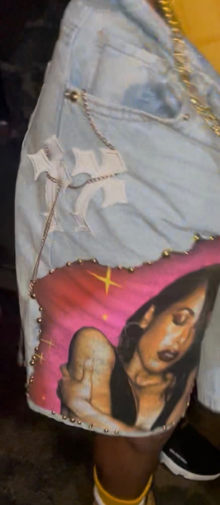 Custom graphic jorts